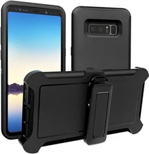 For Samsung Galaxy Note 8 Shockproof Defender Black Hard Case Phone Cover W/Clip