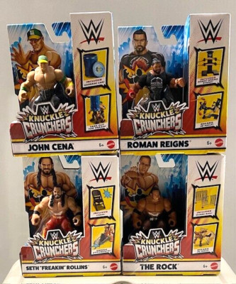 WWE Knuckle Crunchers Series 1 Rock/John Cena/Roman Reigns/Seth FULL SET OF 4
