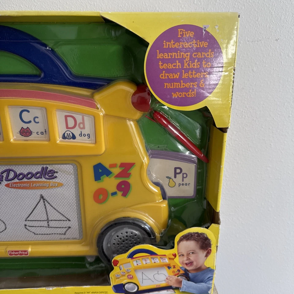 Fisher Price Learning MagnaDoodle Electronic School Bus Drawing Kids Toy NIB - Image 4 of 4