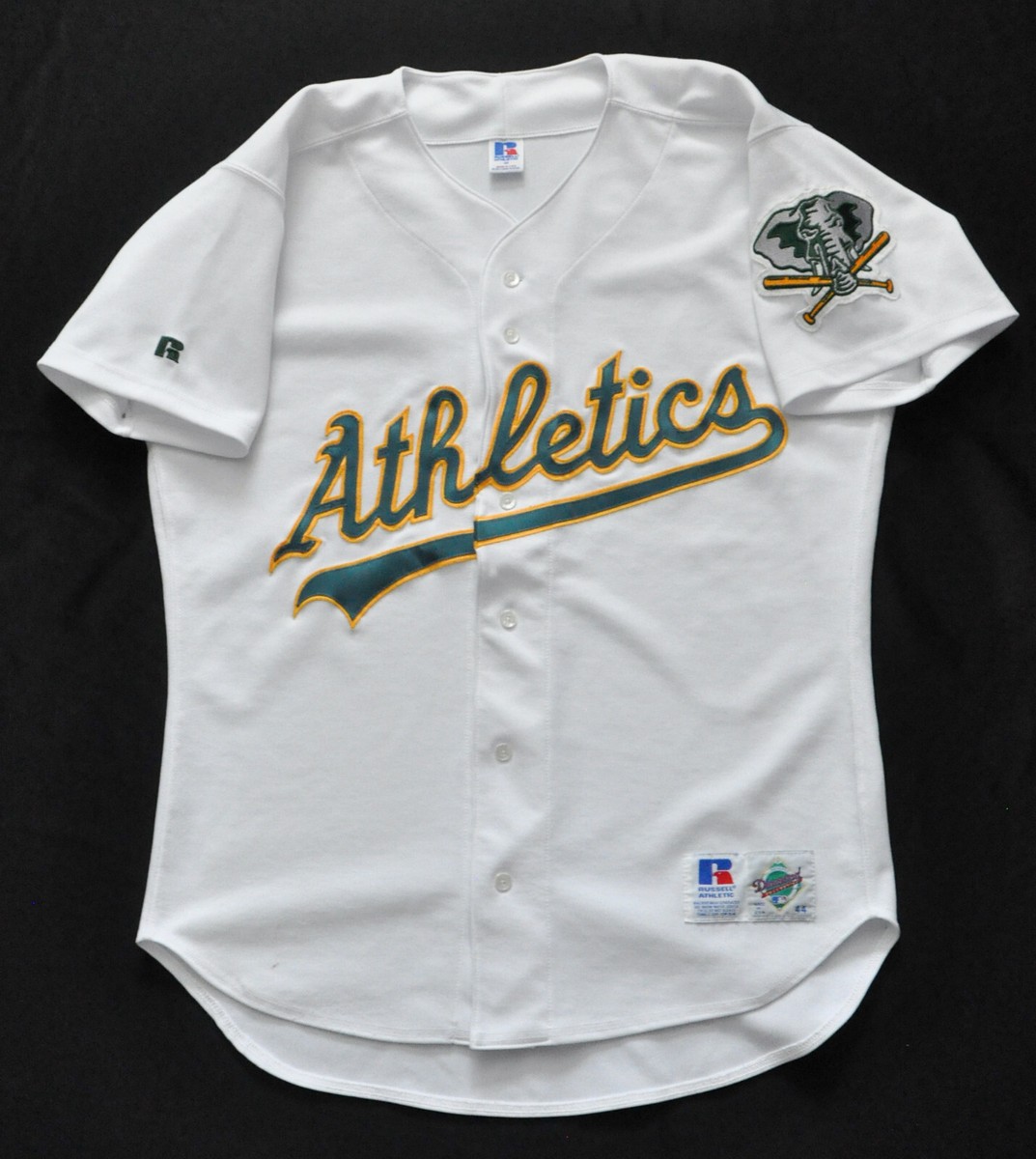 Oakland A's Athletics Russell Jersey Authentic Cursive Blank White