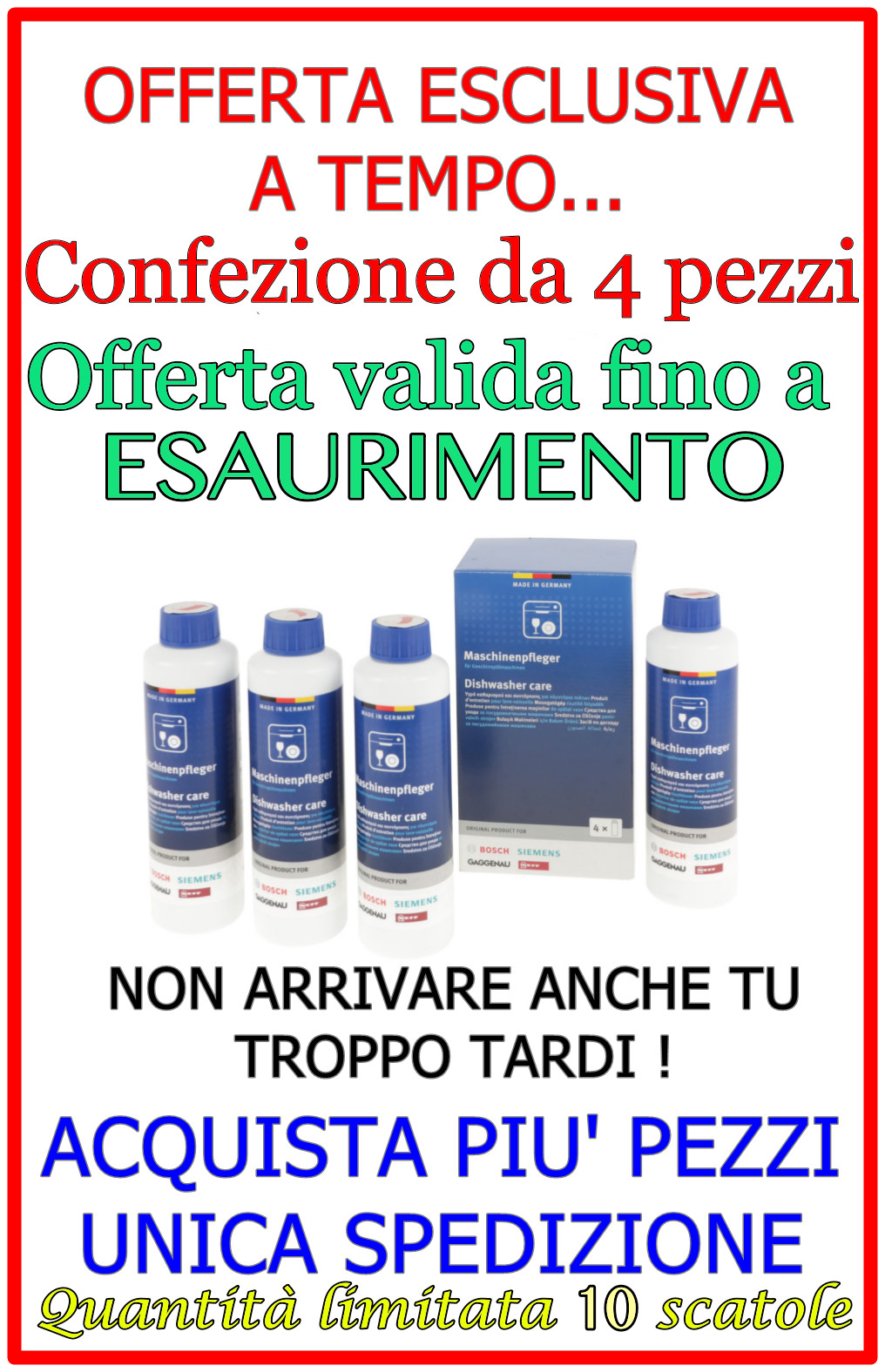 Trattamento Sgrassante Lavastoviglie Bosch Neff Gaggenau 4 Pezzi