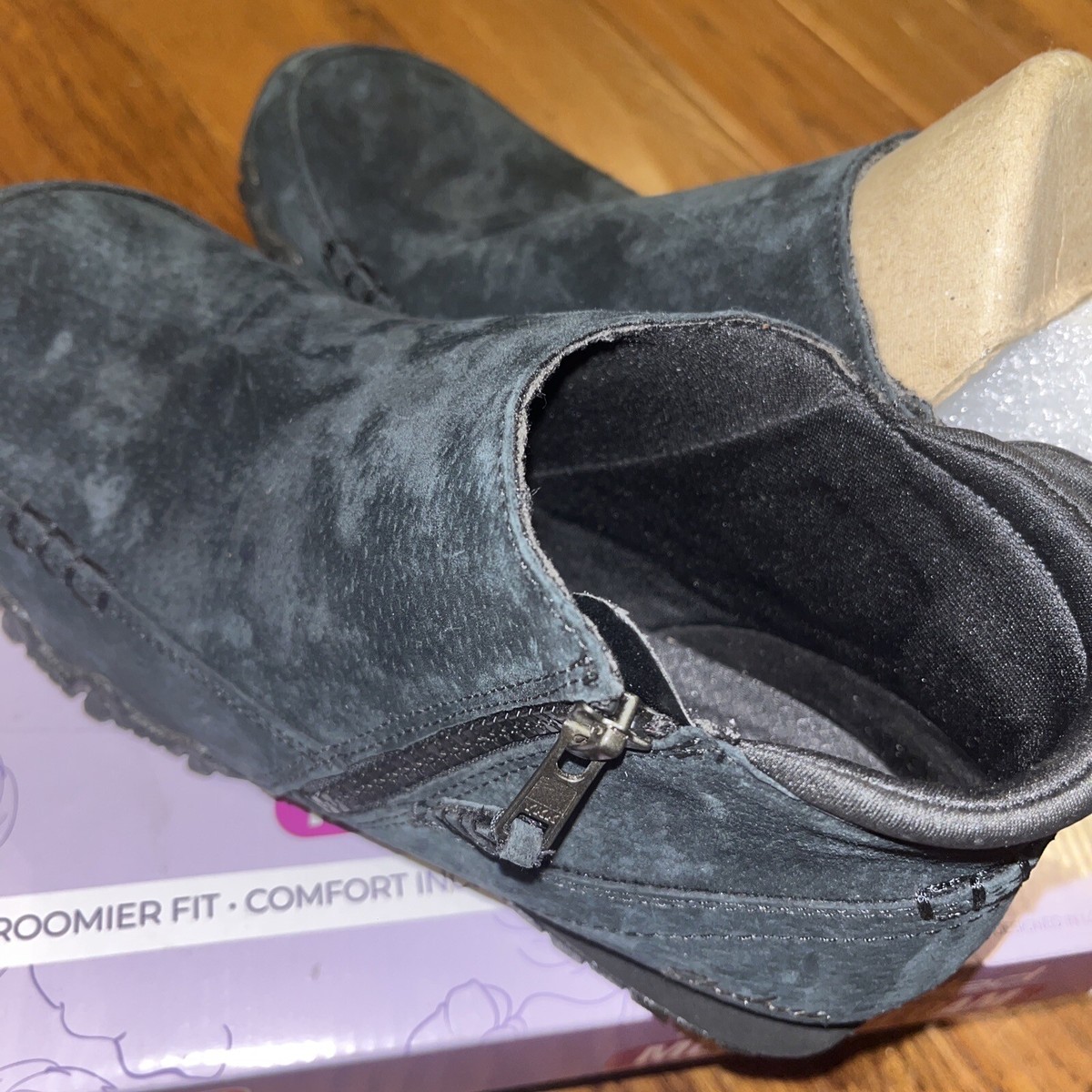 Boots Skechers Zippiest Skechers Bikers-ZIPPIEST Moc-Toe Zip Bootie Ankle  Boot Mushroom