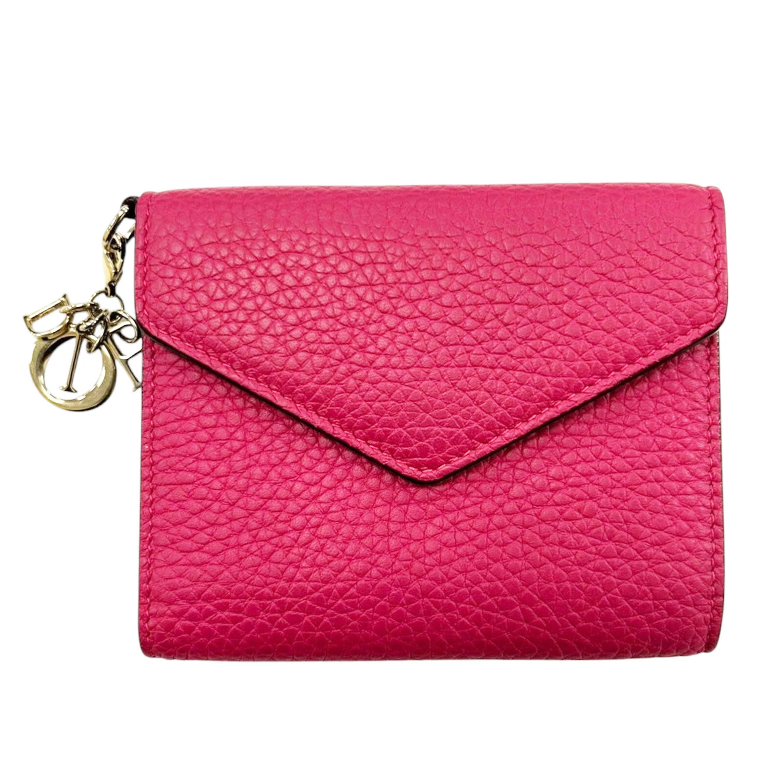 Petit portefeuille DIOR en veau bleu rose