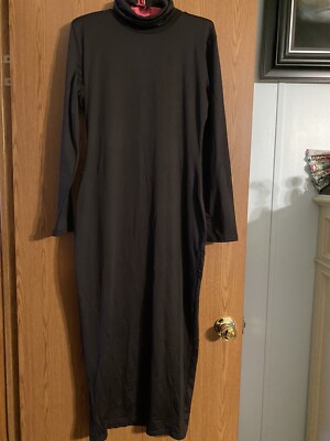 black form fitting dress Black Strapless Drape Maxi Dress