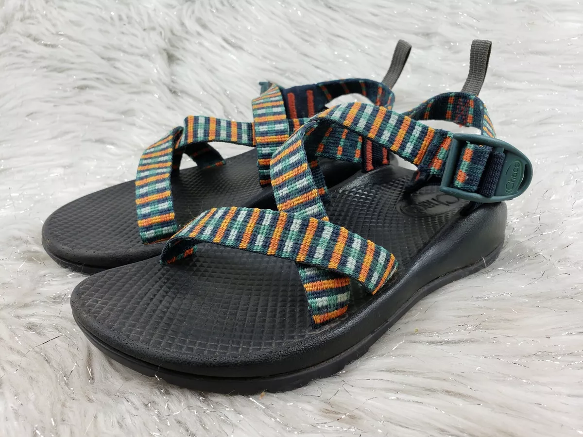 CHACO Kids Junior Size 3 Green Orange Sandals eBay