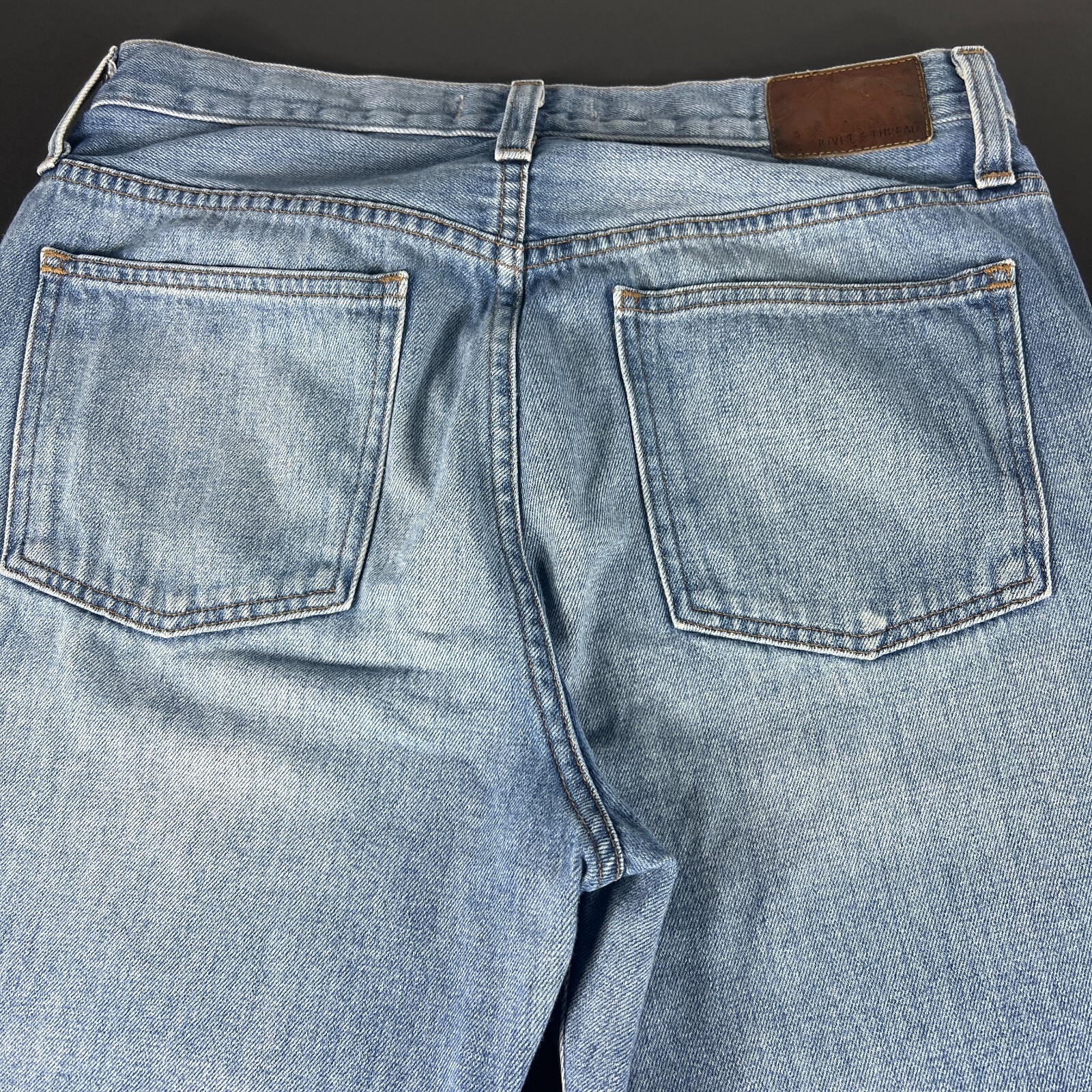 Rivet & Thread Jean Women 31x24* Retro Straight High Rise Crop Blue Denim Tag 28