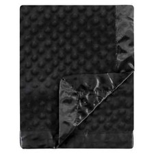 Personalized Black Minky Dot Baby Blanket Toddler Blanket Lap Blanket