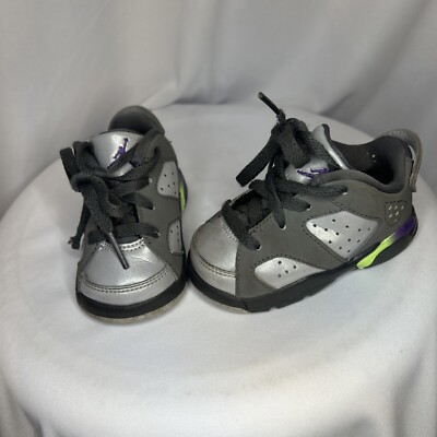 Toddler Nike Air Jordan VI 6 Dark Grey Ultraviolet Wolf Grey Sz 4C Retro