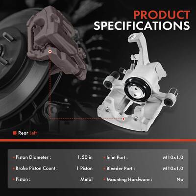 Rear Driver Side Disc Brake Caliper For Mazda 6 2014-2015 L4 2.5L – 1 Piston