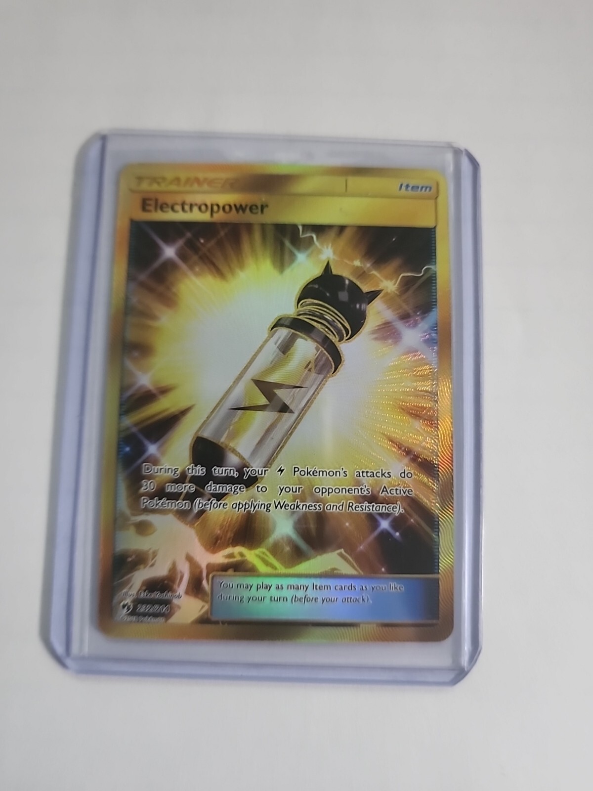 Electropower - 232/214 - Secret Rare Sun & Moon: Lost Thunder Pokemon NM 2018