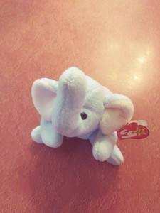 light blue elephant beanie baby