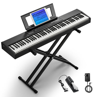 Donner DEP-06 Digitale Klavier 88 Tasten mit Ständer Pedale 128 Tones 83 Rhythms