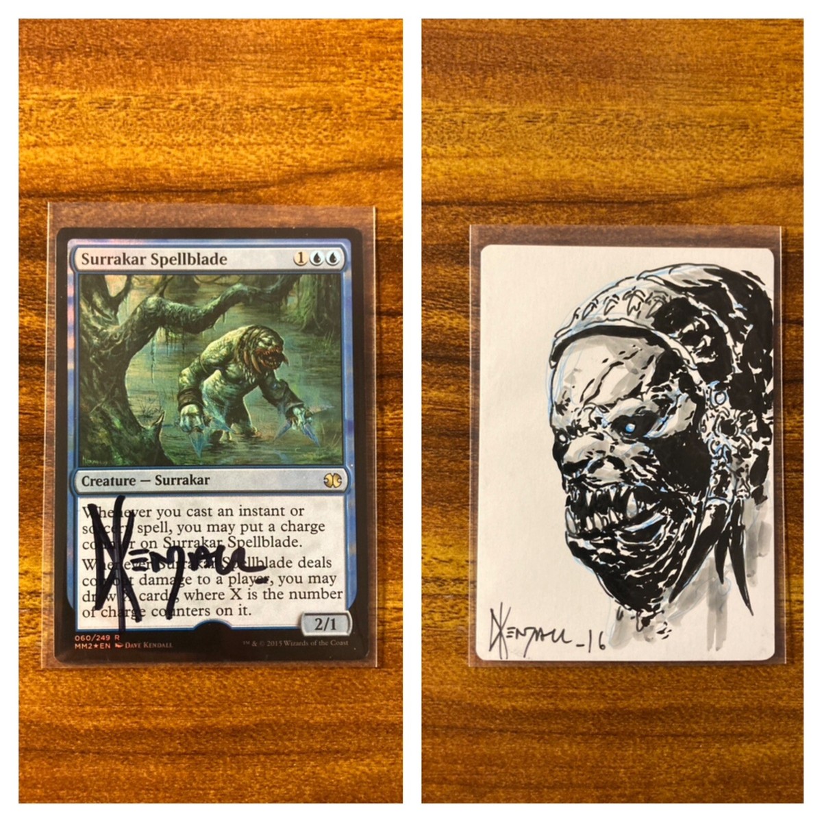 MTG✨Signed SURRAKAR SPELLBLADE FOIL Artist Proof w/SKETCH✨MM2