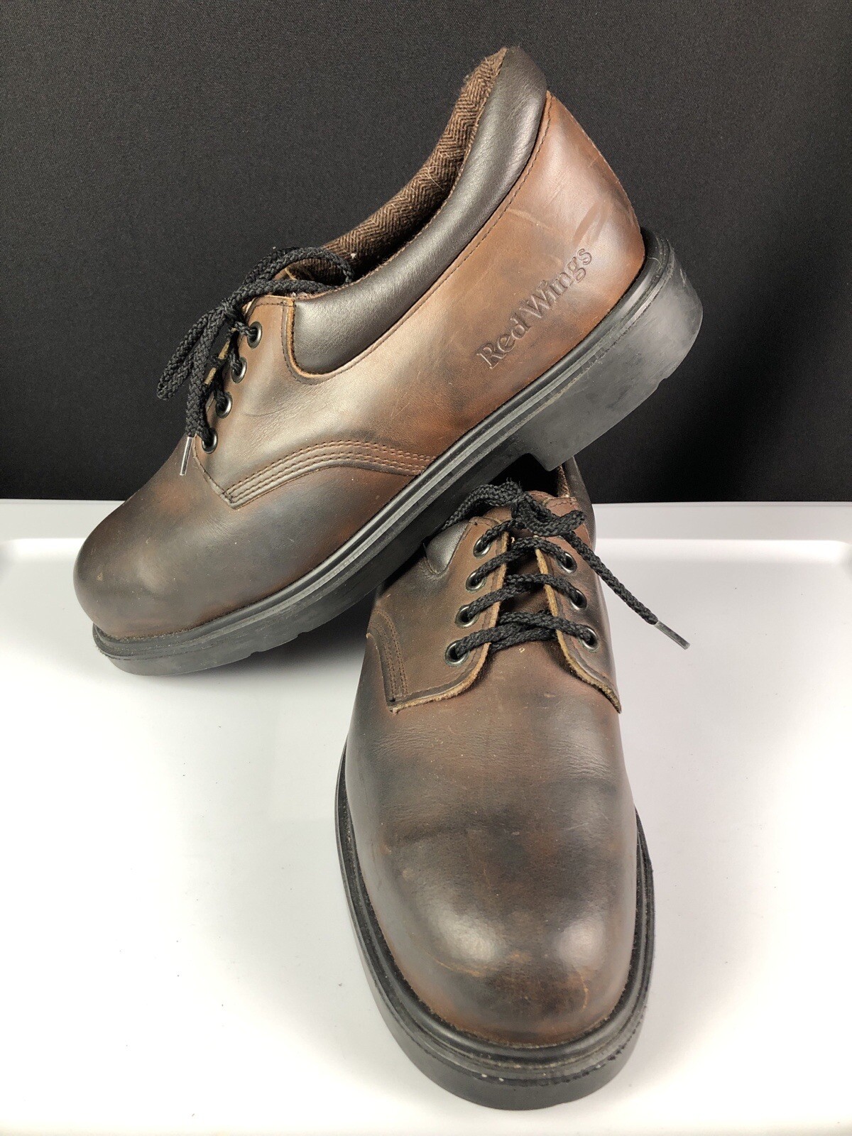 9E Steel Toe EH Work Oxford Shoes Brown 