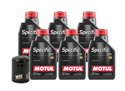 6L Motul SPECIFIC 5122 0W20 Wix Filter Motor Oil Change Kit API SM