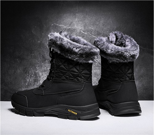 Mens Winter Boots Snow Boots Outdoor Warm Non Slip Fur Lined Ankle Boots - Bild 4 von 13