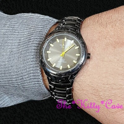 OMAX 5atm Klassisch Schwarz Gunmetal Edelstahl, Seiko Uhrwerk Sportiv Uhr DBA129