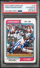 CHRISTOPHER MOREL Signed Auto 2023 Topps Heritage Card RC #110 PSA/DNA Auto 10