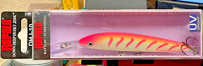 Rapala UV Bright Down Deep Husky Jerk DHJ-10, Pink Tiger UV Rattlin Suspending