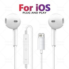 Lightning Wired Earphones for iPhone 14 13 12 11 Pro Max iPad iOS with Mic