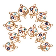 10Pcs Durable Evil Eye Metal Charms for Bracelet Earrings and Necklace Making