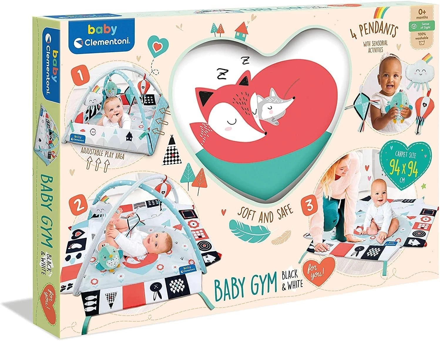 Baby Play Gym With Sensory Activities 94cm x 94cm Play Mat Suitable From Birth
Opens in a new window