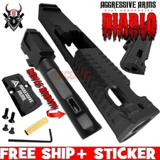 AGGRESSIVE ARMS DIABLO BLACK PORTED RMR Slide BARREL for GLOCK 19 GEN 5 COMP'D