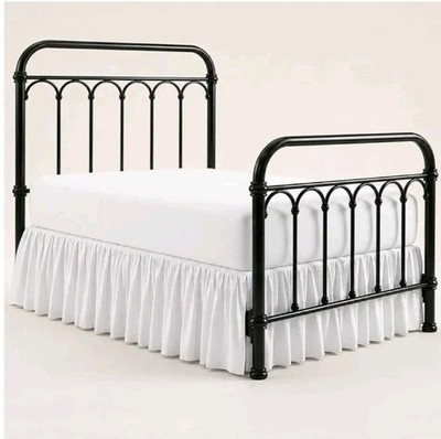 Ruffled Bed Skirt with Split Corners-Dust Ruffle -18'' Drop 100% Microfiber White