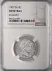 1907-D  25C BARBER SILVER QUARTER  NGC XF DETAILS "CLEANED"  #8405236-042