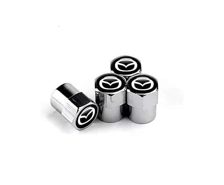 Compatible with Mazda 4Pcs Tire Valve Stem Caps Silver Anodized Aluminum - Image 4 of 4