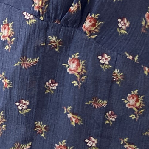 Ralph Lauren Polo Jeans Co Top XL Blue Silk Floral Boho Button Front Cami NWT - Picture 8 of 13