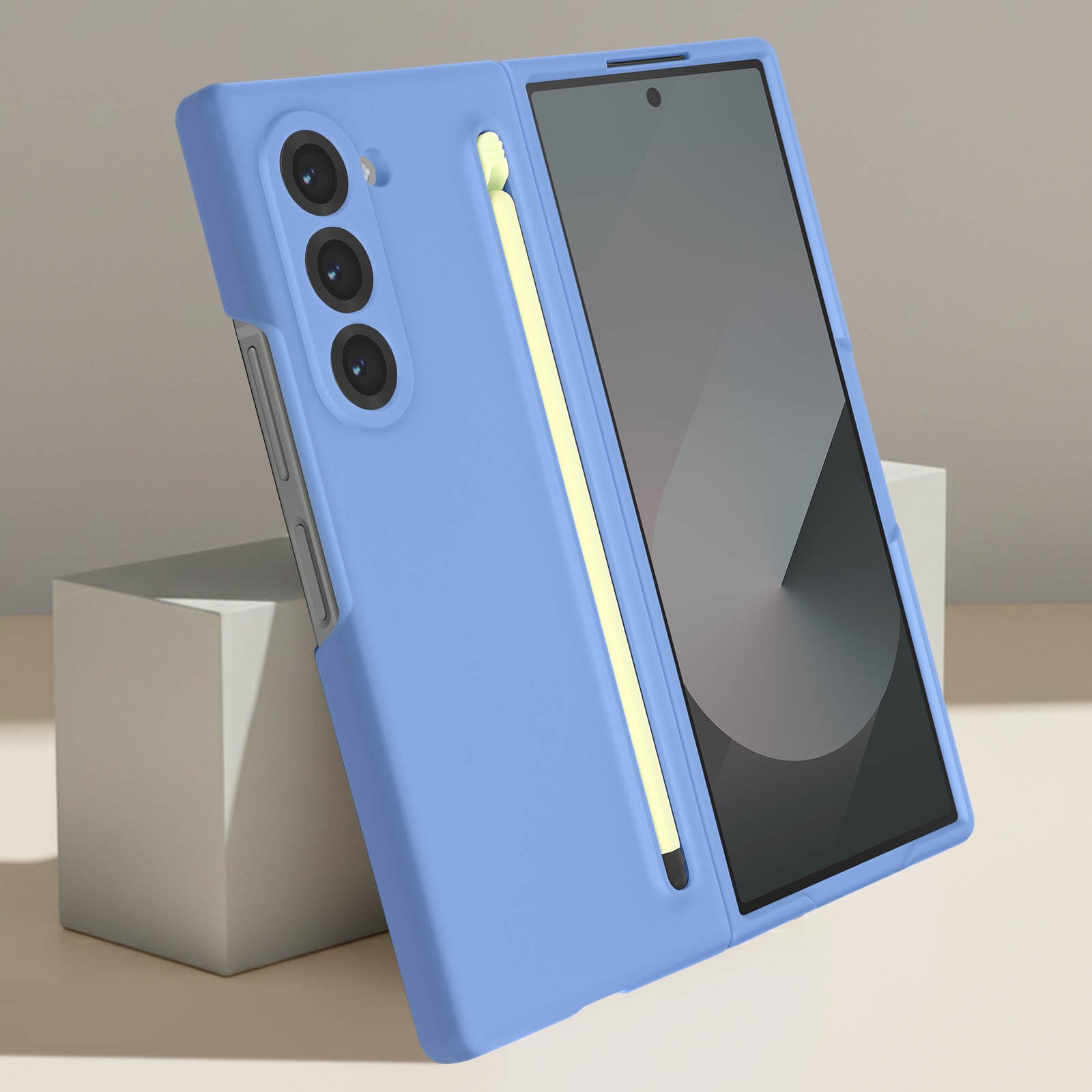 Coque Galaxy Z Fold 6 Antidérapante Bleue pour Éviter les Chocs avec Stylet - 4