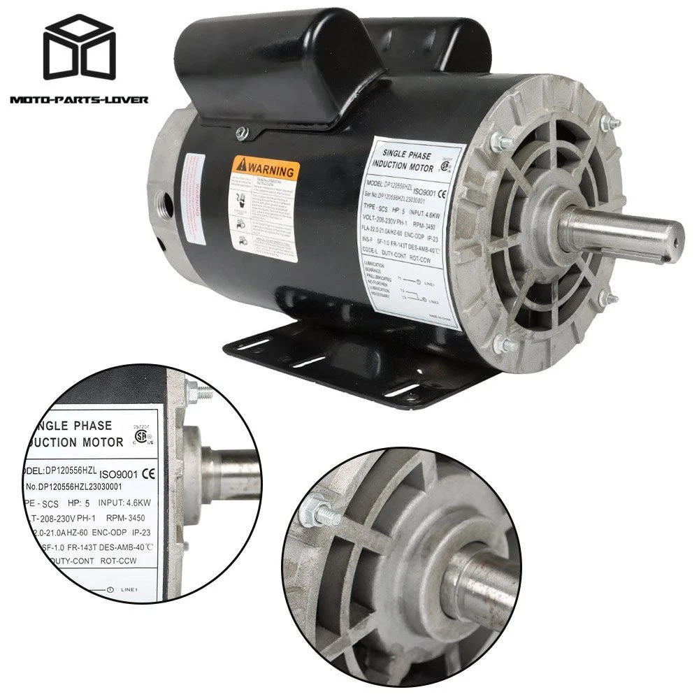 230V Compressor Duty Electric Motor 1 Phase 3450 RPM 56HZ Frame 7