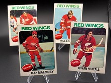1975 Topps Detroit Red Wings Lot (4 Hockey Cards) – EX/VG - Vintage Set Builder