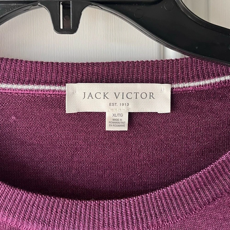 Suéter Jack Victor Ciruela Murray Lana Virgen Manga Larga Cuello Redondo Hombre’s XL Nuevo Foto 4 de 4