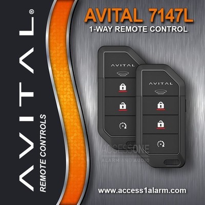 Pair of Avital 2026 Model 7147L 4-Button Remote Controls For Avital 4105L System