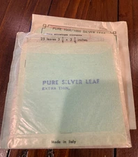 Giusto Manetti Pure Silver Leaf box of 20 packs (Each Pack contains 25 leaves) 