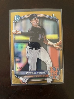 2025 Bowman Draft Antonio Jimenez Chrome True Gold Refractor /50 1st Bowman