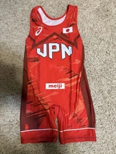 Japan World Team wrestling Singlet Medium Red