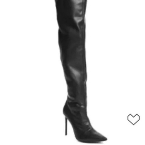 Marciano Belva Satin Stretchy Overknee Stiefel Spitz zulaufend Hoher Absatz Schwarz 8,5 - Bild 8 von 9