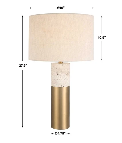 Uttermost 30201-1 Gravitas 28" Tall Table Lamp - Brass / Stone - Picture 2 of 8