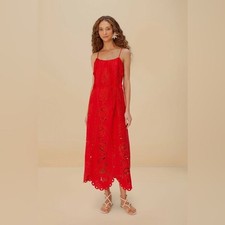 FARM RIO Red Flowers Richelieu Lenzing™ Ecovero Euroflax Maxi Dress,XLarge, $330
