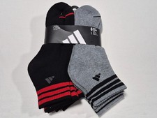 Adidas Men's Clima ,Cool Cushioned Quarter Sports 6 Prs Comfort Socks SZ 8-12