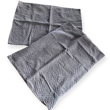 Set of 2 Nicole Miller Home Standard Gray Cotton Pillow Shams Textured Diamond