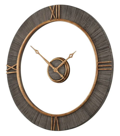 Uttermost Alphonzo 39 Round Rustic Wood Urban Floating Face 