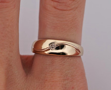 MEN'S 10K Yellow Gold .06ct Natural Diamond Ring Size 10 GYPSY SET 3.1 grams