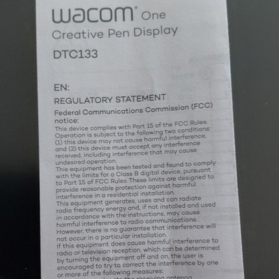 Wacom One Creative Pen Display Grafiktablett Modell DTC133 (Wacom One)