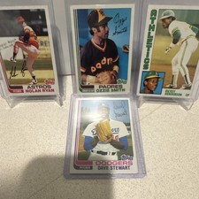 Topps Nolan Ryan Astros, Ozzie Smith Padres, Rickey Henderson Athletics, Dave S…