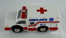 B. Wood Wheels Wooden Vehicles - Wood AMBULANCE - by B. Toys