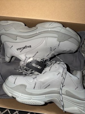 Balenciaga Triple S All Over Logo Gray Grey BRAND NEW SIZE 41